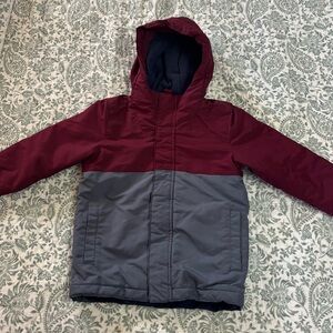 The Children's Place Maroon and Gray Puffer Jacket